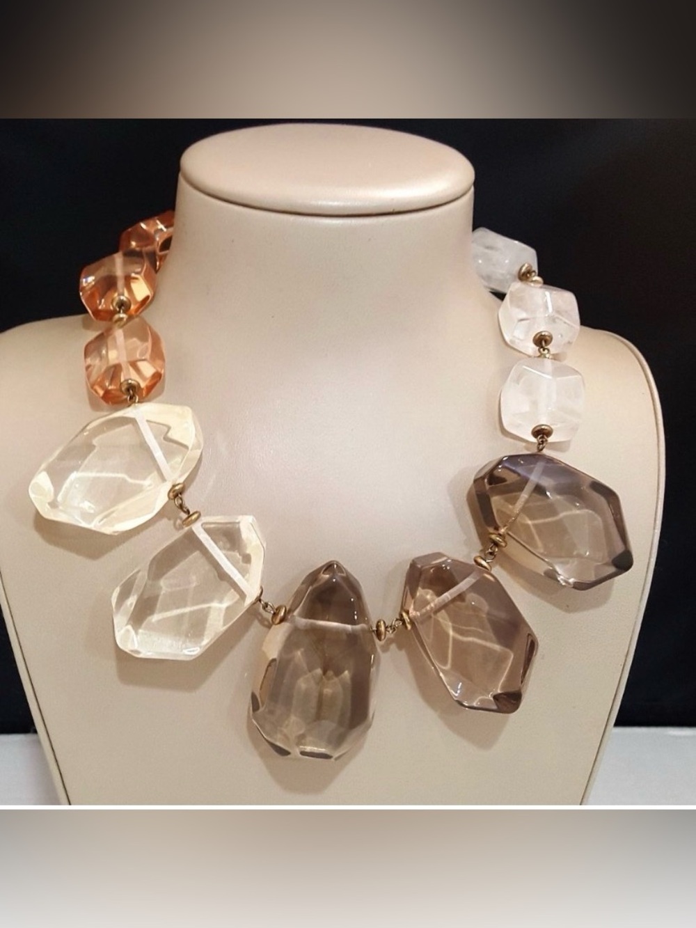Anthropologie Statement Multi-Color Faceted Resin Necklace